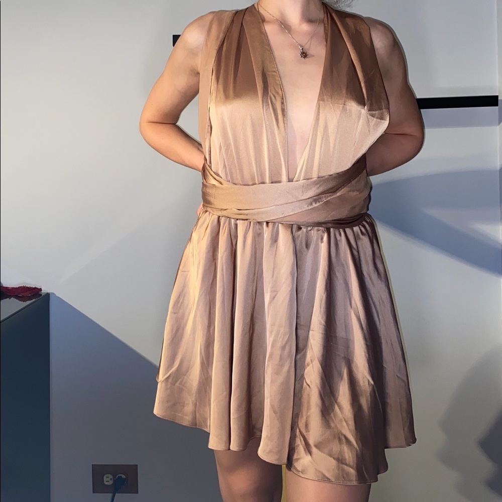 Gold wrap around romper